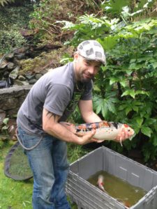 joe richard with koi